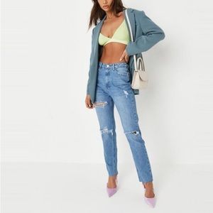 Missguided High Waisted Ripped Mom Jeans